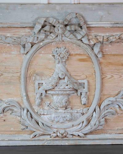 Late 18th Century French Carved Boiserie Panel with Original Paint