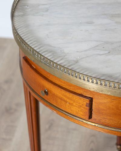 Late 18th Century French Mahogany Work Table with Marble Top and Brass Gallery