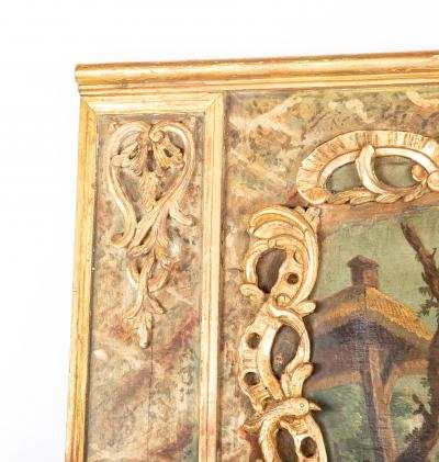 Late 18th Century French Trumeau Mirror with Romantic Painting