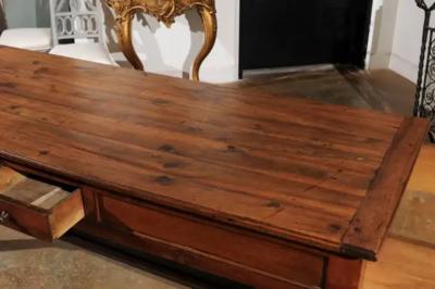 Late 18th Century French Walnut and Acacia Wood Sofa Table with Turned Legs