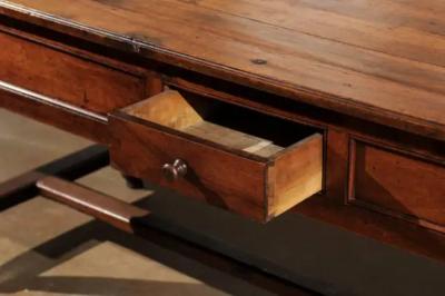 Late 18th Century French Walnut and Acacia Wood Sofa Table with Turned Legs