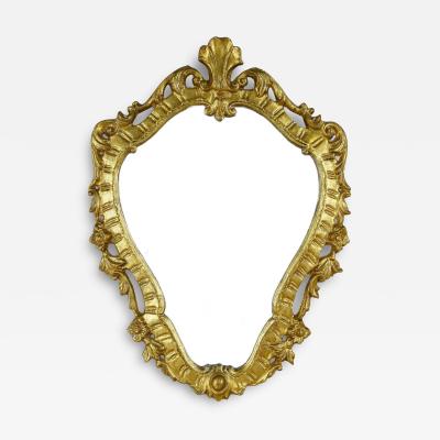 Late 18th Century Gilt Baroque Wall Mirror Handcarved Italy ca 1790