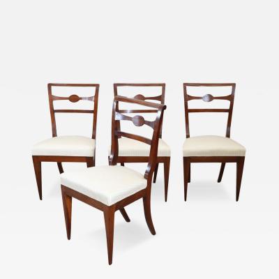 Late 18th Century Italian Directoire Antique Dining Room Chairs Set of Four