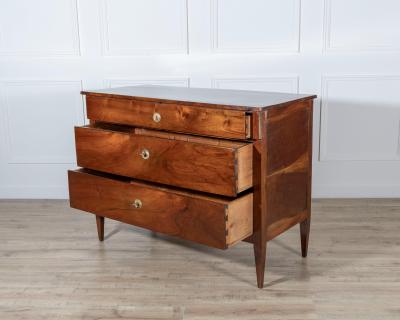 Late 18th Century Italian Directoire Walnut Chest of Drawers Emilia Romagna