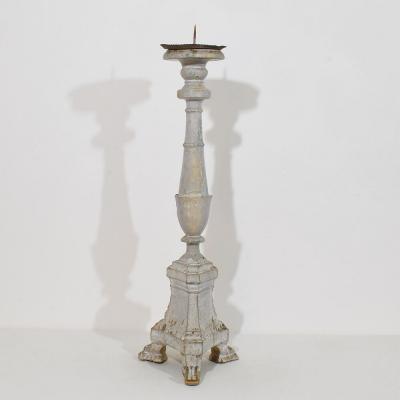 Late 18th Century Italian Neoclassical Carved Wooden Candleholder