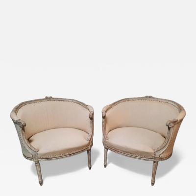 Late 18th Century Pair of Louis XVI Directoire Berg re Chairs