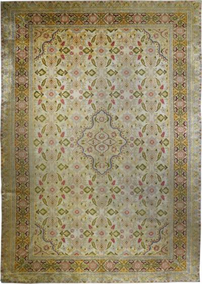 Late 18th Century Silk Turkish Sivas Rug 9 10 x 14 0 