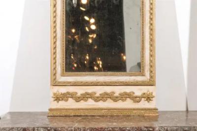 Late 18th Century Swedish Gustavian Period Trumeau Mirror with Swag and Roses