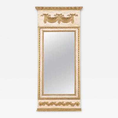 Late 18th Century Swedish Gustavian Period Trumeau Mirror with Swag and Roses