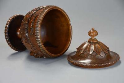 Late 18th century Neoclassical finely carved walnut lidded urn possibly Italian