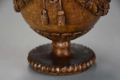Late 18th century Neoclassical finely carved walnut lidded urn possibly Italian