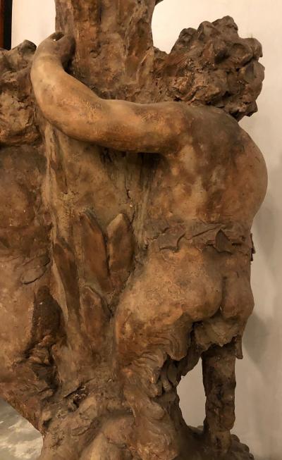 Late 18th or Early 19th Century Terracotta Putti Figural Fountain Planter Base