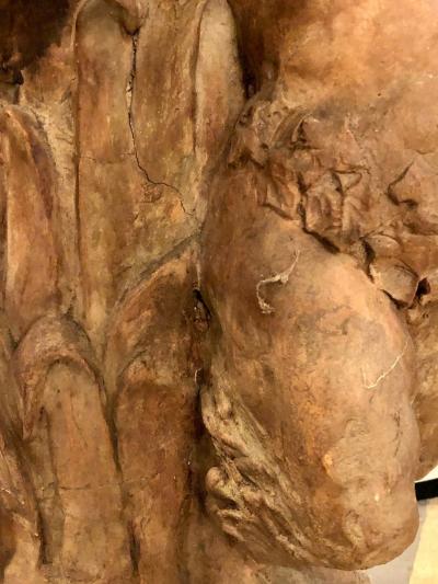 Late 18th or Early 19th Century Terracotta Putti Figural Fountain Planter Base