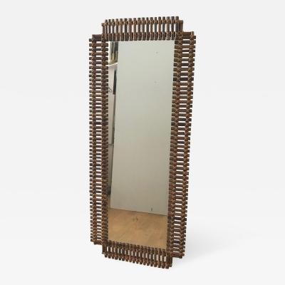 Late 1950s Mirror in Bamboo