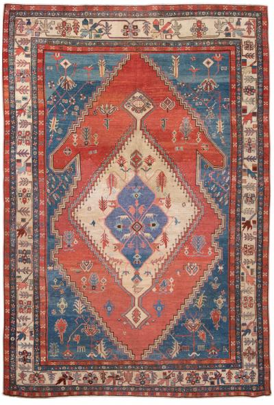 Late 19th Century Antique Bakshaeish Wool Rug 8 x 10