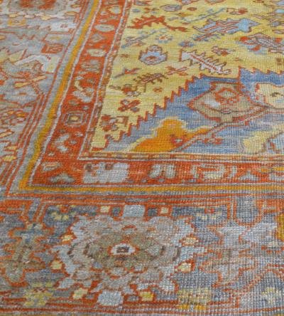 Late 19th Century Antique Handwoven Oushak Rug