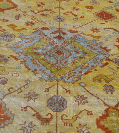 Late 19th Century Antique Handwoven Oushak Rug