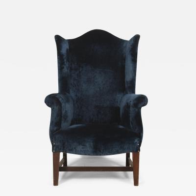 Late 19th Century Blue Velvet Armchair