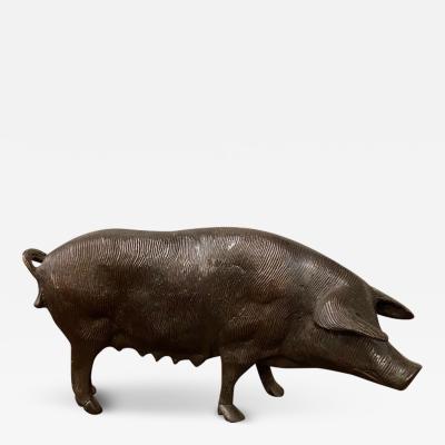 Late 19th Century Bronze Pig