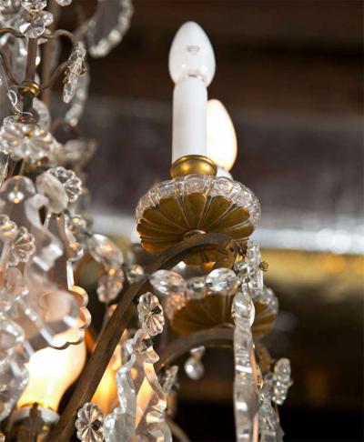 Late 19th Century Crystal and Bronze Chandelier