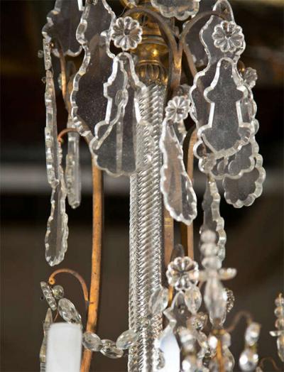 Late 19th Century Crystal and Bronze Chandelier