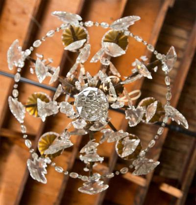 Late 19th Century Crystal and Bronze Chandelier
