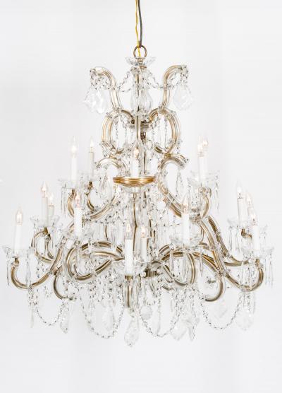 Late 19th Century Cut Crystal 18 Light Hanging Chandelier