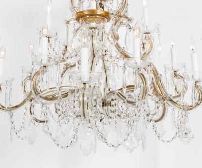 Late 19th Century Cut Crystal 18 Light Hanging Chandelier
