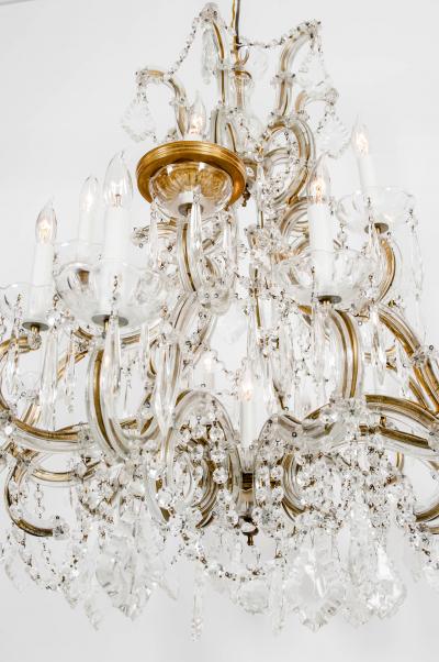 Late 19th Century Cut Crystal 18 Light Hanging Chandelier