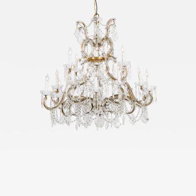 Late 19th Century Cut Crystal 18 Light Hanging Chandelier