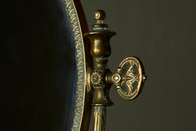 Late 19th Century English Table Mirror in Patinated Brass