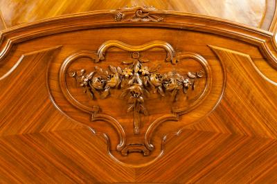 Late 19th Century French Burl Walnut Bed
