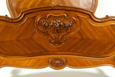 Late 19th Century French Burl Walnut Bed