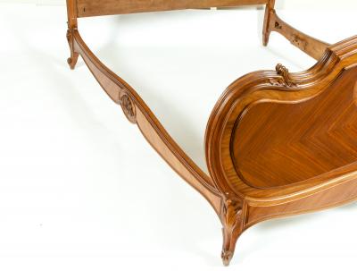 Late 19th Century French Burl Walnut Bed