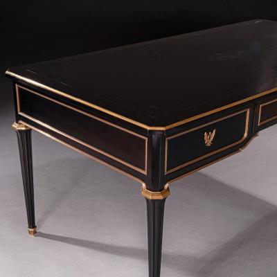 Late 19th Century French Ebonised Bureau Plat Writing Table