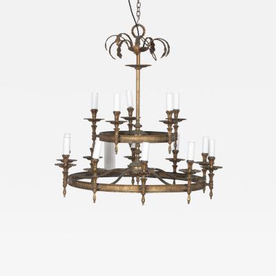 Late 19th Century French Gilt Chandelier