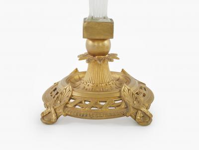 Late 19th Century Gilt Bronze Cut Crystal Candelabras a Pair