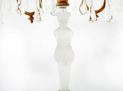 Late 19th Century Gilt Bronze Cut Crystal Candelabras a Pair