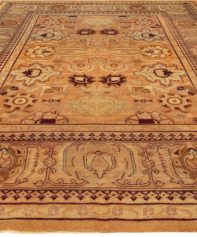 Late 19th Century Indian Amritsar Botanic Handmade Wool Rug