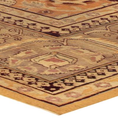 Late 19th Century Indian Amritsar Botanic Handmade Wool Rug