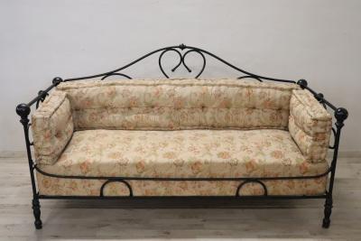 Late 19th Century Italian Iron Antique Large Settee