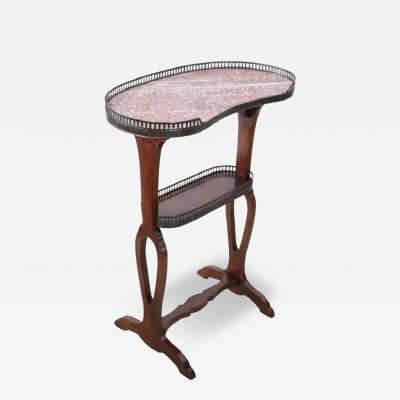 Late 19th Century Italian Napoleon III Side Table in Walnut with Marble Top
