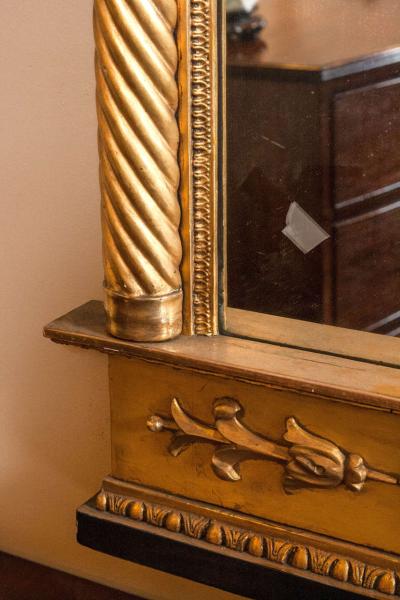 Late 19th Century Italian Neoclassical Paint Decorated Pier Mirror
