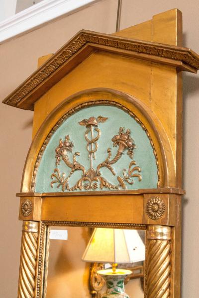 Late 19th Century Italian Neoclassical Paint Decorated Pier Mirror