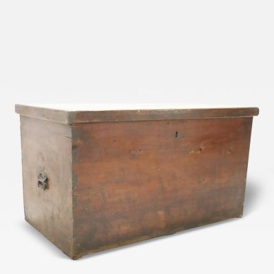 Late 19th Century Italian Rustic Antique Trunk in Fir Wood