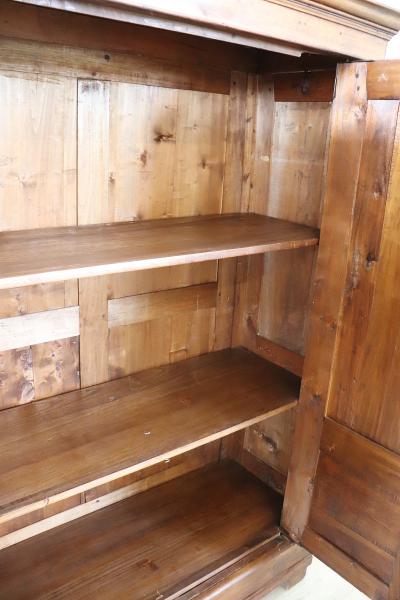 Late 19th Century Italian Solid Poplar Wood Small Antique Wardrobe Armoire