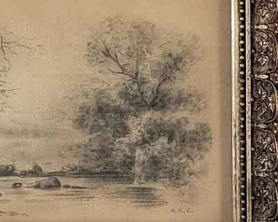 Late 19th Century Landscape Drawing Probably American