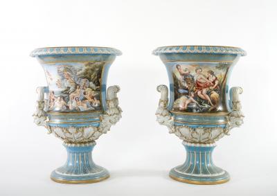 Late 19th Century Large Sevres Porcelain Campana a Pair