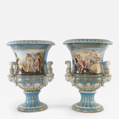 Late 19th Century Large Sevres Porcelain Campana a Pair