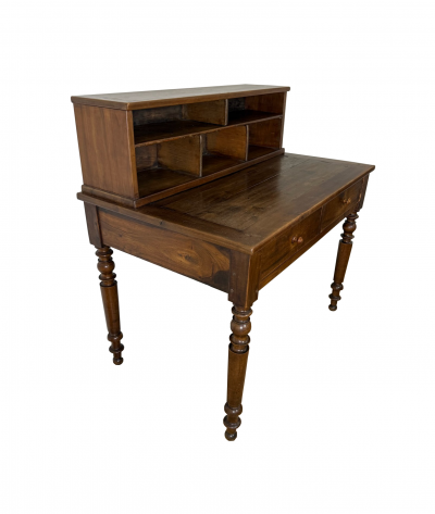 Late 19th Century Louis Philippe Style Desk with Upper Letter Cabinet